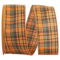 Reliant Ribbon Reliant Ribbon 92685W-517-40K Festive Plaid Value Wired Edge Ribbon - Orange & Black - 2.5 in. x 50 yards 92685W-517-40K